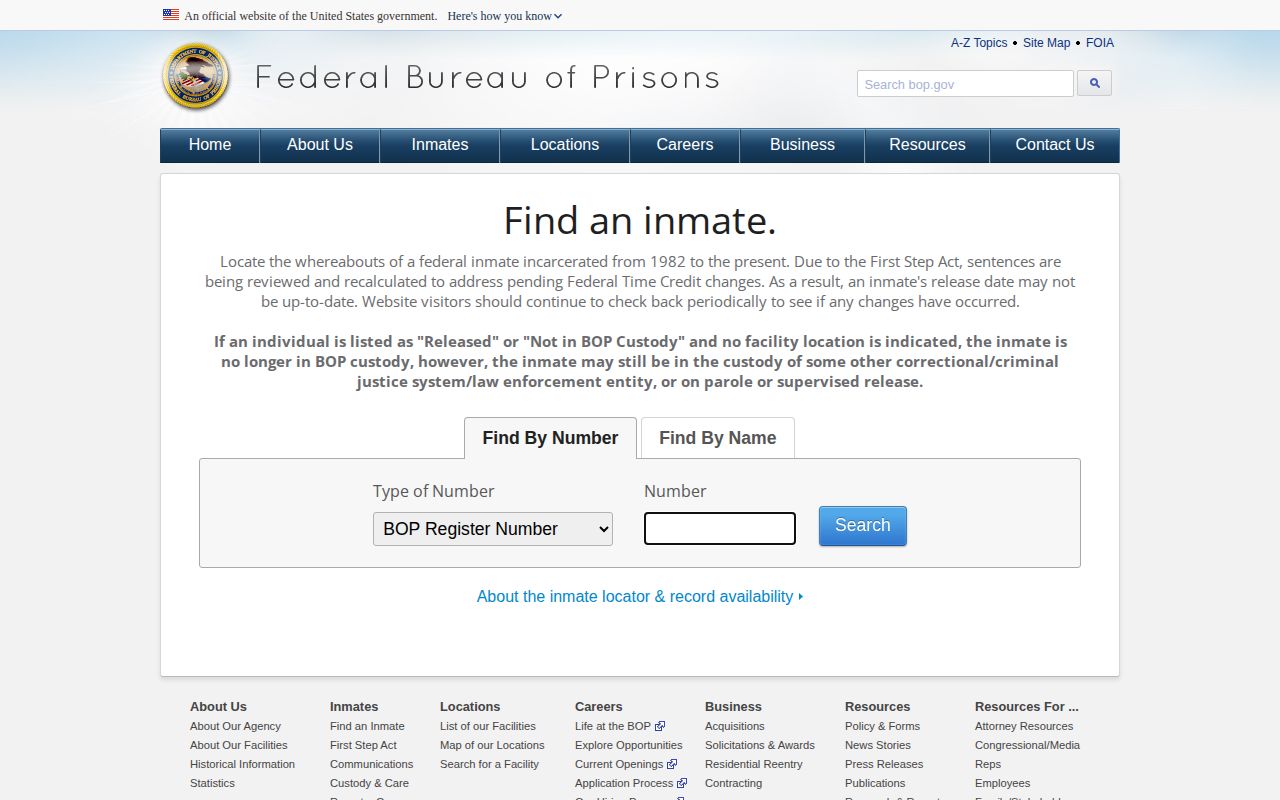 Barton County warrant research showing federal BOP inmate locator limits